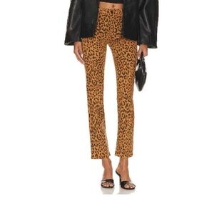 Mother Jeans The Mid Rise Rider Ankle Hit the Spot Leopard Print Denim Size 26
